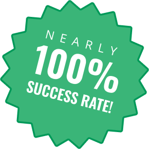 A graphic reading: Nearly 100% success rate